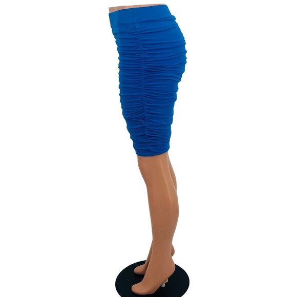Vintage Victoria's Secret X Moda International Blue Ruched Bodycon Mini Skirt - Picture 10 of 16